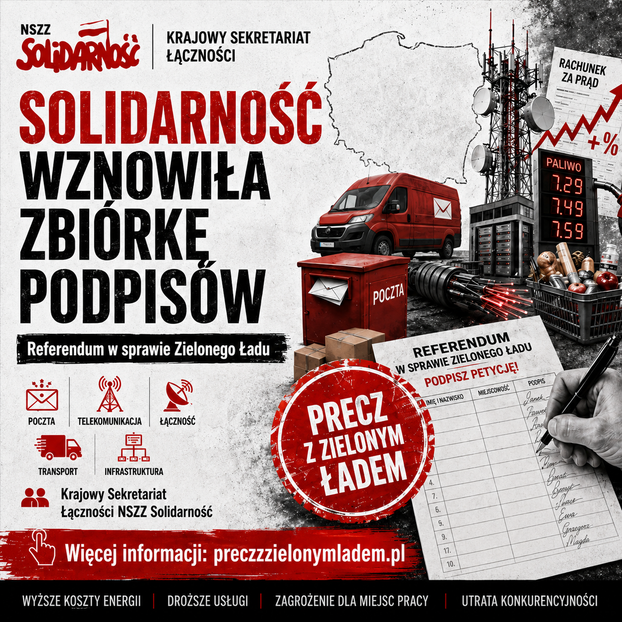 Solidarność wznawia zbiórkę podpisów pod referendum w sprawie Zielonego Ładu